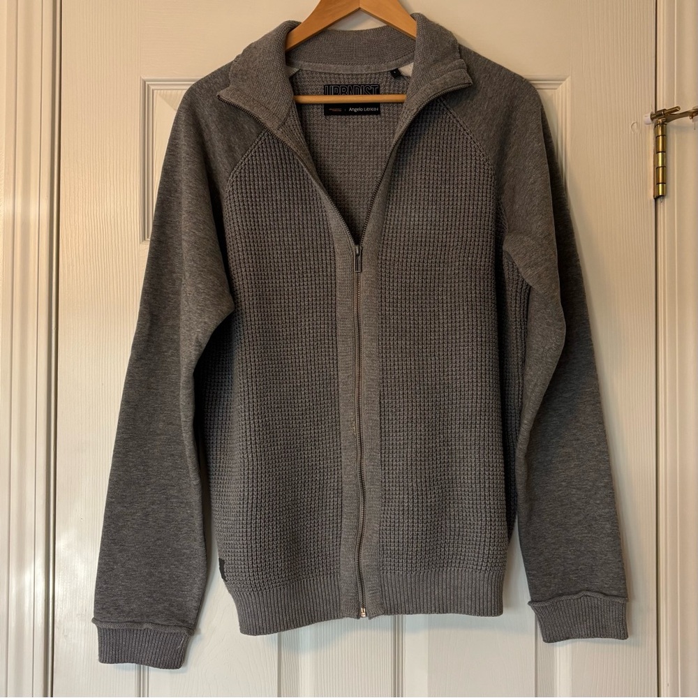 Angelo Litrico Urbandist Men's Gray Full-Zip Sweater